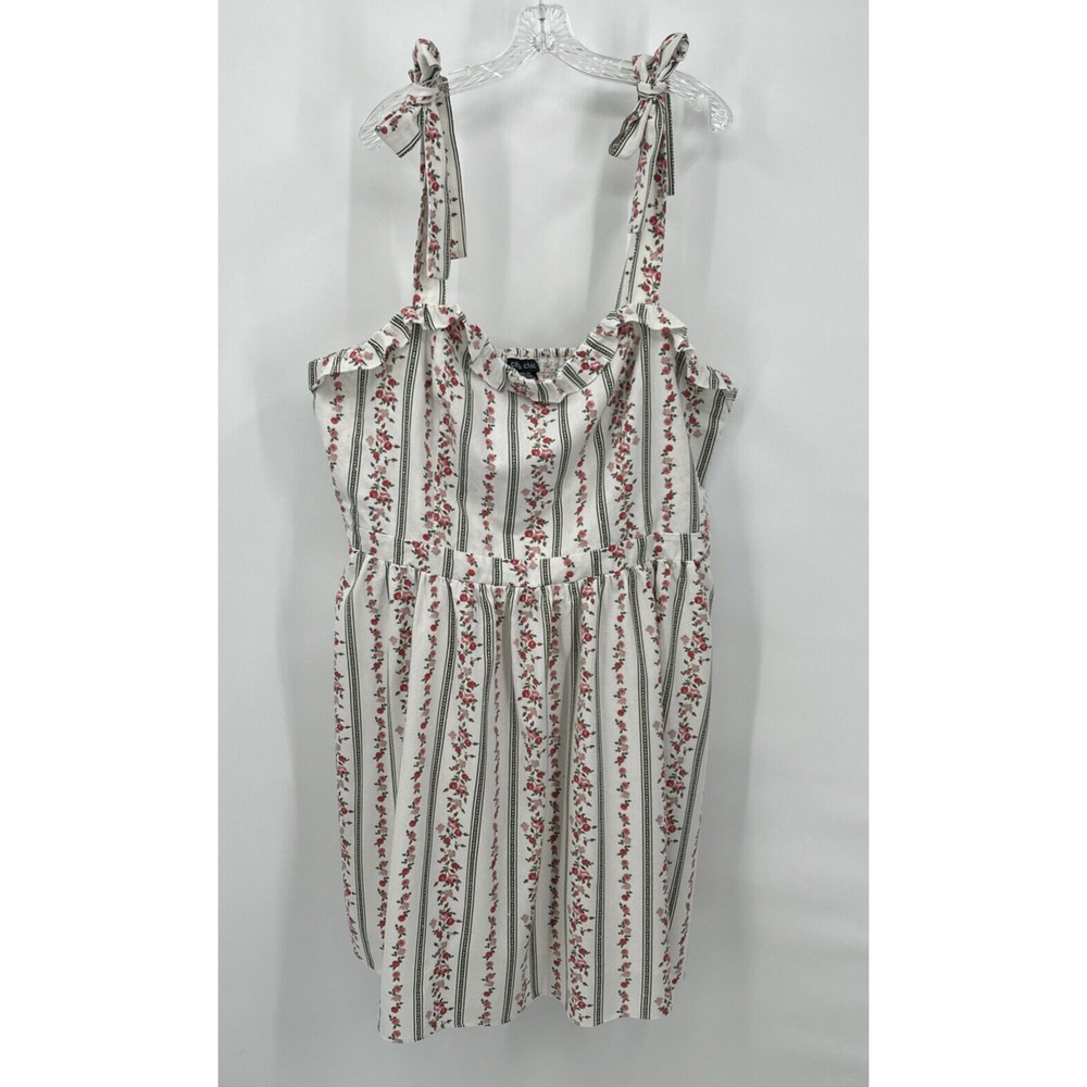 City Chic Fit Flare Dress XXL/ 24W Lily Floral Cottage Prairie Linen Blend